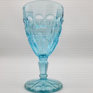 Fenton Moon and Stars Rare Blue Stem Glass boho